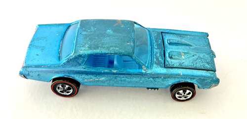 Hot Wheels 1967 Redline Ice Light Blue Custom Cougar Die cast,Nice! (B76) RL387