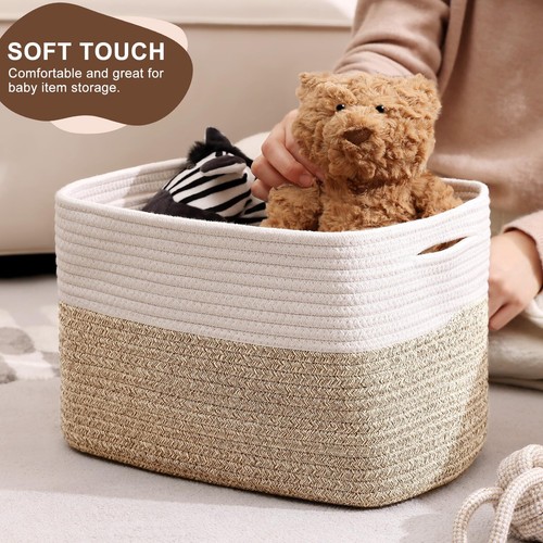 Baskets For Organizing Cotton Rope Baskets For Shelves 12 Decorative Woven Bask - Picture 4 of 7