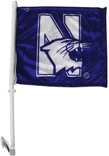 Northwestern Wildcats Car Flag 2-Sided
