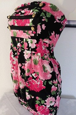Melrose Bandeau Damenkleid Longshirt Longtop Gr. 38 Mehrfarbig Blumen Print