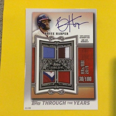 Bryce Harper #TTY-8 phillies MVP 5x7 - 31/49 made 2021 Topps Through the Years