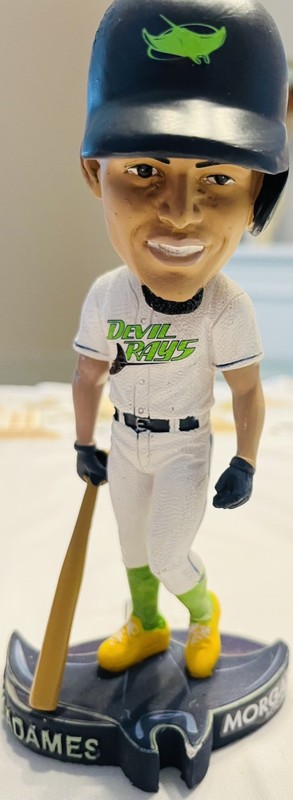 June 9, 2021 Willie Adamas Bobblehead In Tampa Bay Devil Rays Uniform 71/2" tall