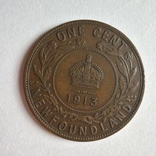 1913 - Newfoundland - Large Cent Canada - Copper One Cent- 400k Mintage - 426