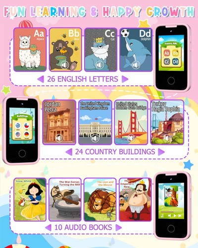 Touchscreen Toy Cell with 8G TF Card, Age 3-9 Girls Unicorn Smart Gifts - Picture 4 of 8