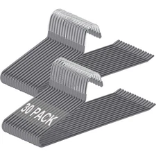 devesanter Pants Hanger, 30 Pack Space Saving Open-Ended Metal Pants Hanger, ...