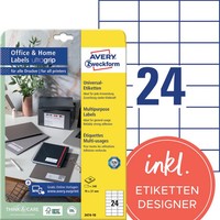 Avery Zweckform Universal-Etiketten Office&Home, 70 X 37 Mm 1 Bis 20X Spare 58%