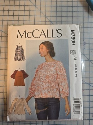7899 MCCALLS SEWING PATTERN MISSES WOMENS TOPS SIZES 6 8 10 12 14 NEW UNCUT FF