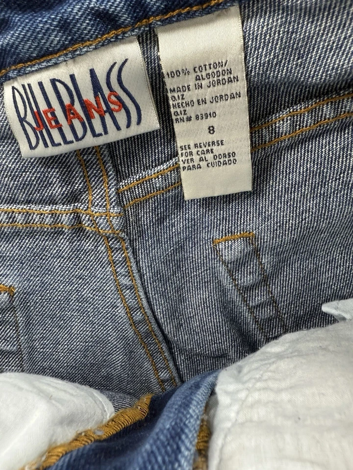 Pantalones Cortos Denim Bill Bass Años 90 De Colección Talla 8 Mamá Jeans Fútbol Mamá Cintura Alta Azul Foto 3 de 4