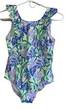 Wonder Nation Girls 1-Piece Modest Swimsuit XXL 18 Multicolor Ruffles  5K58