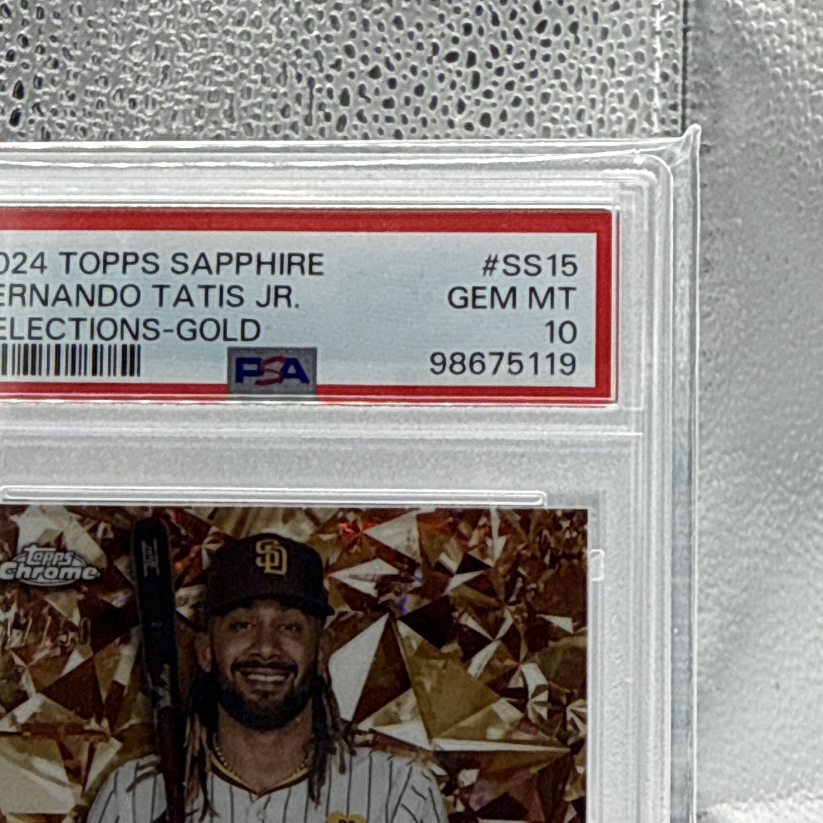 Topps 2024 Sapphire Fernando Tatis Jr Padres Selections Gold #SS15 PSA 10 view 2