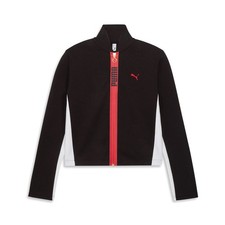 PUMA T7 Slim Short Track Jacket Womens Black Casual Athletic Outerwear 63356401