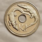 1975 Papua New Guinea 1 Kina Proof Coin Crocodiles Holed Type KM 4 — photo 4