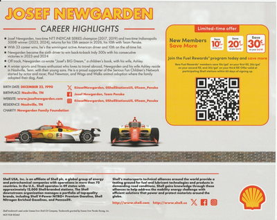 2026 JOSEF NEWGARDEN INDIANAPOLIS 500 only HERO PHOTO CARD
