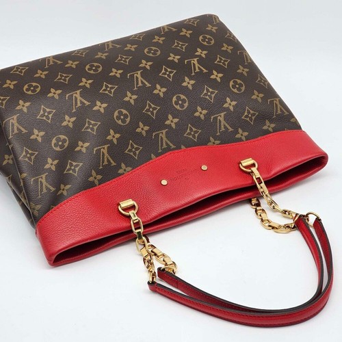 Louis Vuitton Pallas Shopper Braun&Rot Monogram Canvas Umhängetasche 757-082024 - Bild 7 von 15