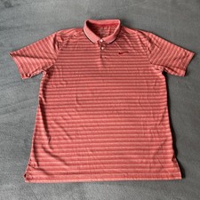 Nike Dri-Fit Men s Short Sleeve Standard Fit Red Striped Golf Polo Shirt Large