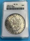 United States Morgan Silver Dollar 1901-O MS 64 ANACS BREEN-5684 Old Holder
