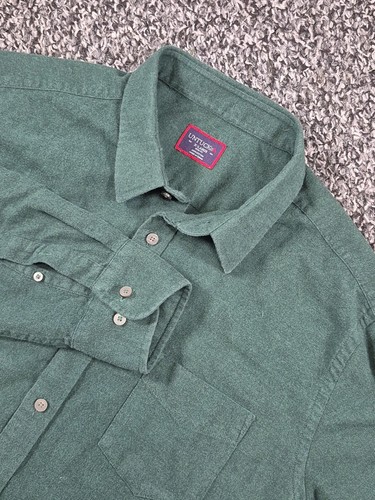 UNTUCKit Camicia 100% Cotone Verde Sherwood Flanella Vestibilità Slim Taglia XL