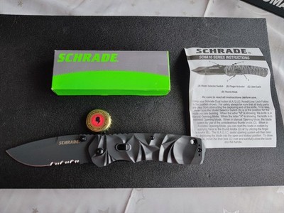 Schrade A12S Taschenmesser Assisted Aluminium AUS 8 Combo Blade Liner Titanium 