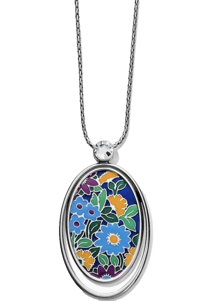 NUEVO Conjunto de Pendientes Brighton THE BOTANICAL Collar Plata Azul Esmalte $156 con CAJA Foto 3 de 4