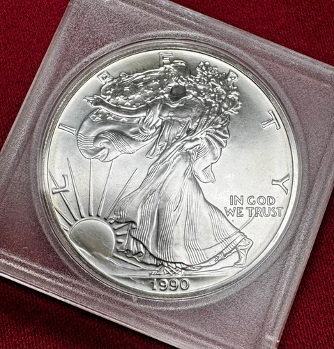 1990 American Silver Eagle 1 Troy Oz. .999 Fine One Dollar BU Uncirculated Coin