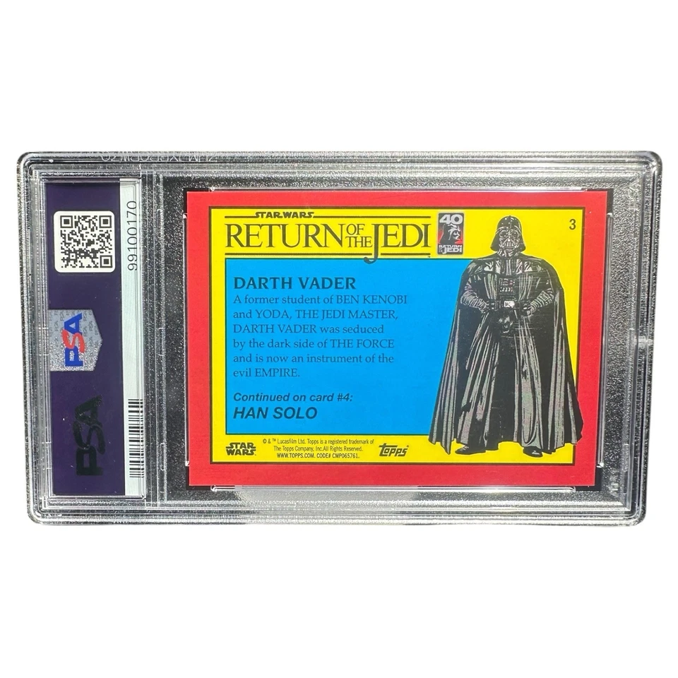 2023 Star Wars Return Of The Jedi Sapphire Darth Vader #3 Aqua /75 PSA 9 Mint - Image 4 of 4