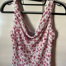 My Michelle Women's Pink Floral Cowl Neck Dress 5/6