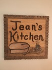 "Jean's Kitchen" Rustic Wooden Sign  Homemade Art 12" × 12" × .75" — photo 1