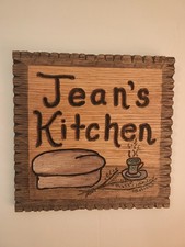 Enseigne rustique en bois "Cuisine du Jean" art maison 12" × 12" × 0,75"