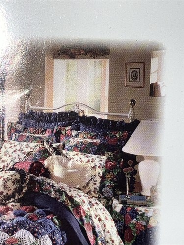 Vintage Lovely Rare NOS Jcpenny Standard Sham Scarlett Floral And Patchwork - Picture 8 of 8