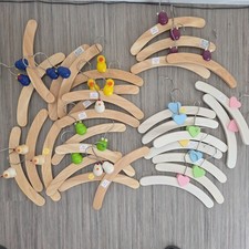 John Crane Limited Wooden Child's Whimsical Clothing Hangers - Used