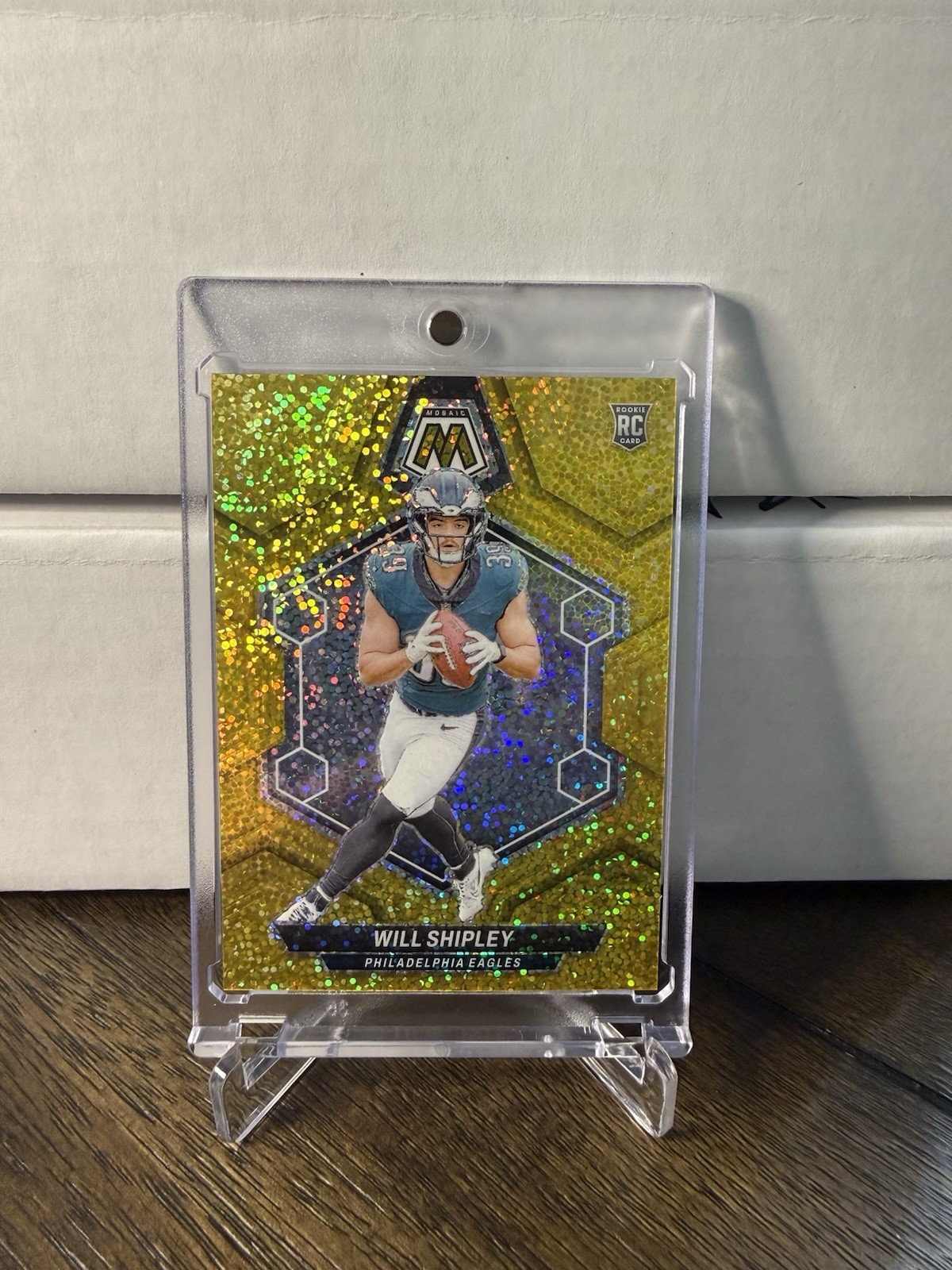Panini Mosaic 2024 Will Shipley RC Gold Sparkle Prizm #386 /24