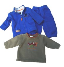 Carter's Boys 3 Piece Fleece Jacket, Shirt, Pants Set 12 months