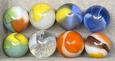 Lot Of 8 Vintage Marbles Akro Peltier Master Vitro .60  To .65  NM  