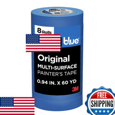ScotchBlue Painter's Tape, 0.94" x 60 Yds, 8 Rolls, Blue, Multi-Surface