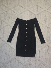 NWOT! Women's Black Off Shoulder Bodycon Mini Dress - Material Girl - Size S