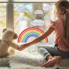  Window Static Rainbow Cloud Stickers Anti-Collision Alert Bird Window Decals