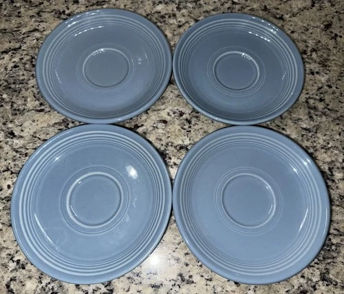 Fiesta Periwinkle Blue Saucer Plates Homer Laughlin - Set of 4