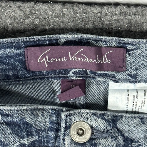 NWT Gloria Vanderbilt Sadie Skinny Jeans Size (16) Jrs FLORAL (AOP) Stretch RARE - Picture 6 of 7