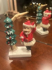 Rare Vintage Ucagco Spinning Santa Christmas Spaghetti Trim Japan