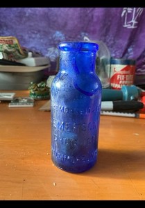 Bromo-Seltzer Cobalt Blue Antique Bottle