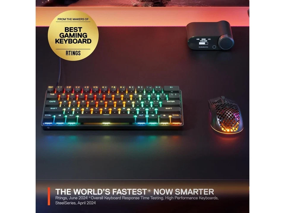 SteelSeries Apex Pro Mini Gen 3 Gaming Keyboard - OmniPoint 3.0 HyperMagnetic - Image 3 of 4