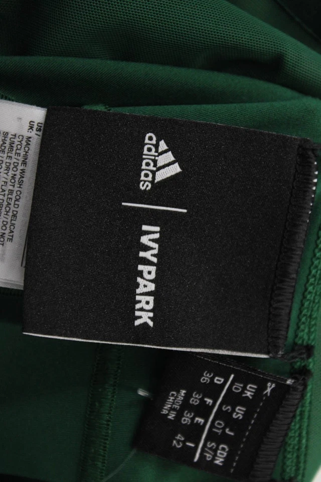 Ivy Park Womens Solid Sheer Panel Activewear Leggings Green Size S - Image 4 of 4