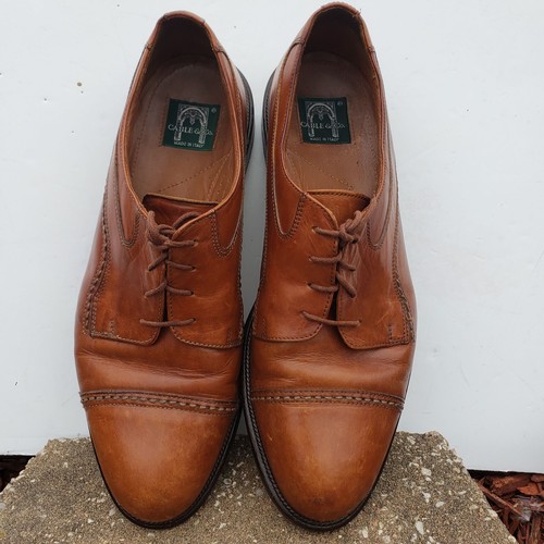 Cable & CO 4209 Brown Leather Lace Up Dress Shoes Made in Italy Vero Cuoio 11,5D - Picture 4 of 23