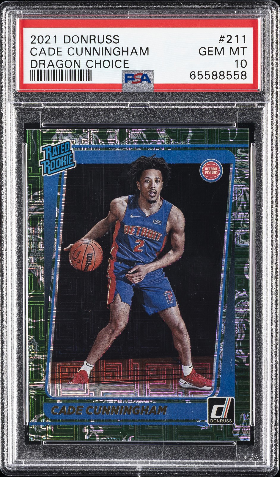 2021 PANINI DONRUSS DRAGON CHOICE #211 CADE CUNNINGHAM PSA 10