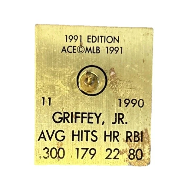 Seattle Mariners Pins Ken Griffey Jr Pin Vintage 1990 MLB Collector Baseball Pin - Image 2 of 2