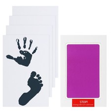 Small Inkless Hand and Footprint Kit, Mess Free Footprint Kit, Rose Red