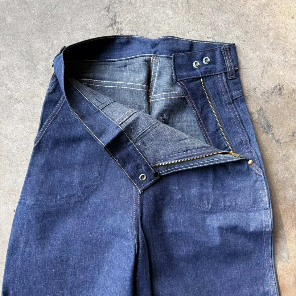 Jeans Denim Vintage 40’s 50’s Lavado Oscuro Cremallera Lateral | XXS | XS | 23 | 24 | SLIM Foto 3 de 4