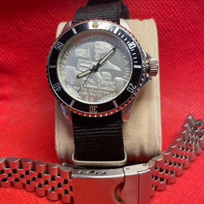 Ayrton Senna Limited Watch memorial Coin Watch Quartz Wristwatch Used in japan J