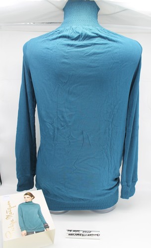 Maglia MAXI Manica Lunga con Collo Dolcevita, Blu Artico, DOUX Philippe Matignon - Foto 3 di 3
