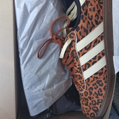 adidas Breaknet Sleek Low Top Lace Up Sneaker Animal Print Brown KK4670